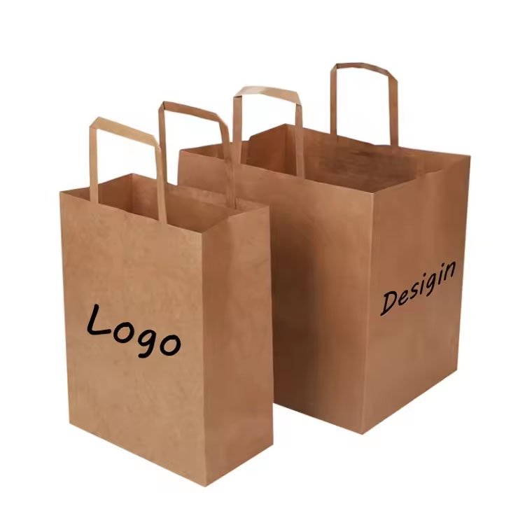 Bolsa de compras Kraft con logotipo impreso